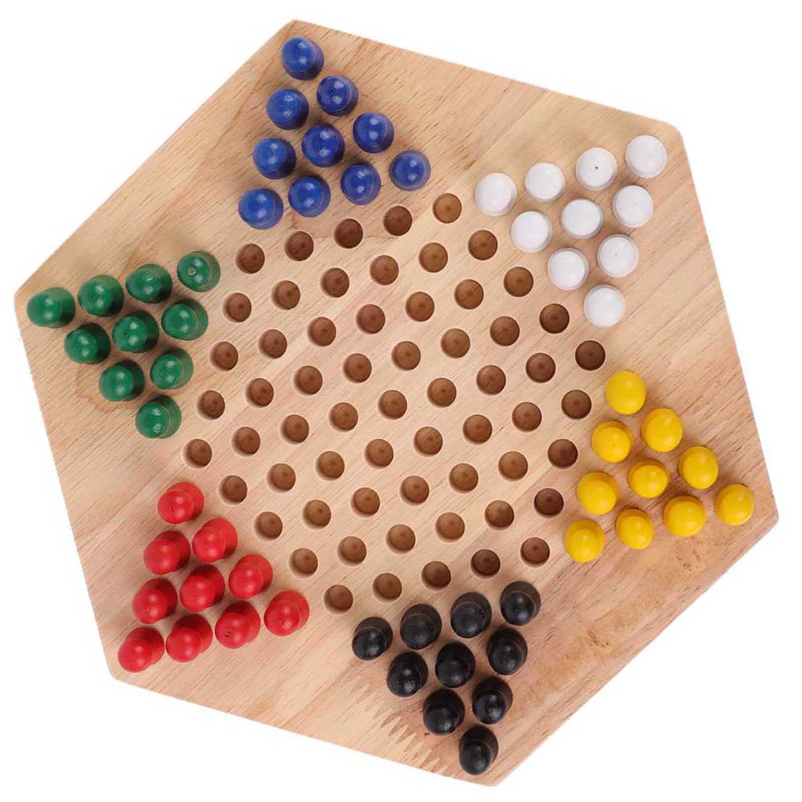 Wakects Gioco da Tavolo di Dama Cinese, Set Classico in Legno, Gioco di Strategia Educativo per Bambini e Famiglie