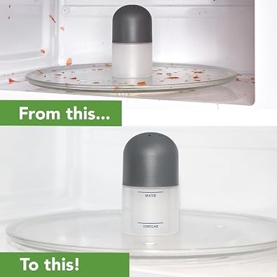 Tovolo Microwave Steam Cleaner for Inside Microwave Oven Easy to Use Fill Lines for Water Vinegar Helps Clean and Deodorize, Microwaveable Silicone BPA Free Steaming Cleaner for Home Office Microwave