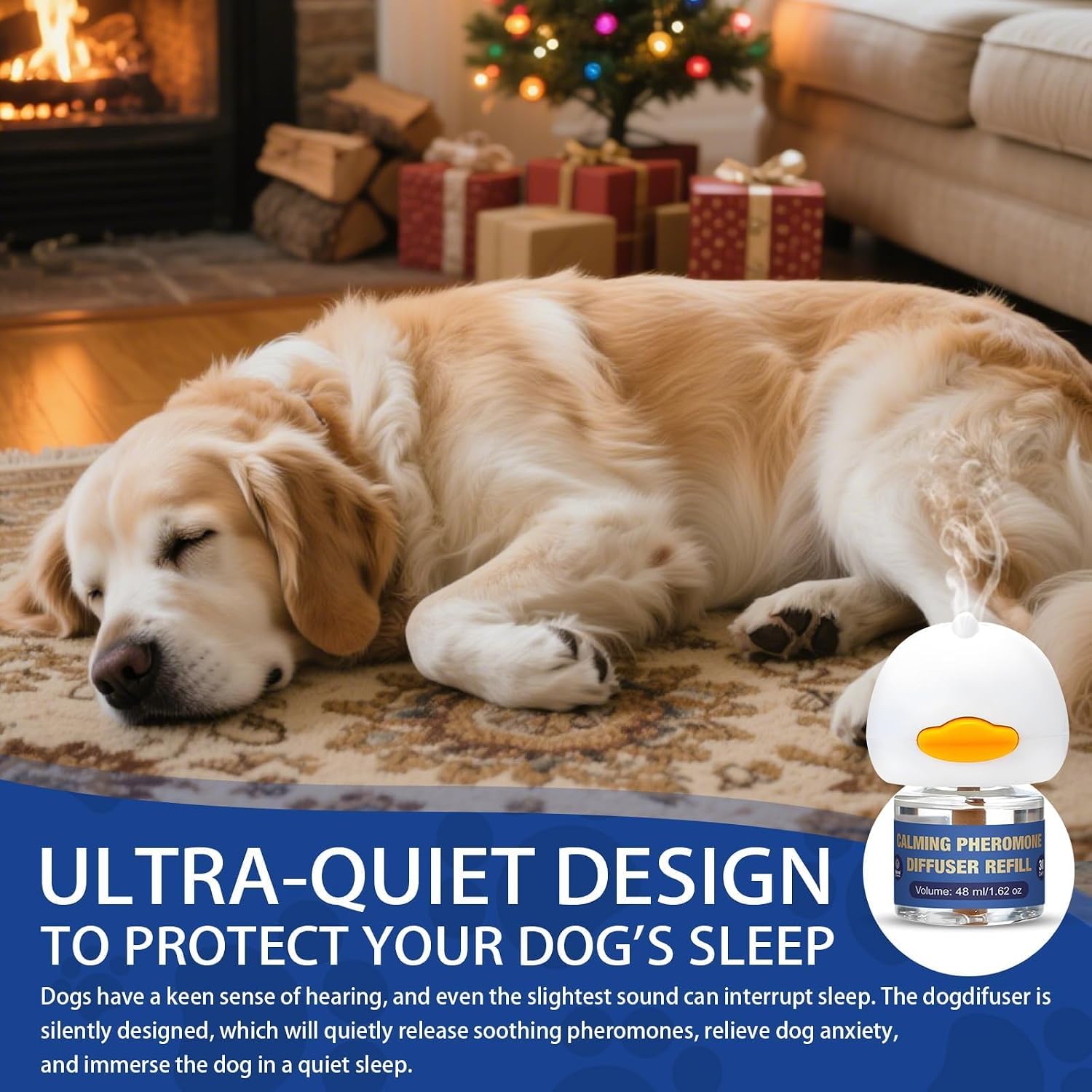 Dog Pheromone Calming Diffuser: Relaxing Pheromone Diffuser for Dogs Relief Stress Anxiety Fighting Scratching Barking, Dog Calming Pheromone Diffuser Kit with 2 Plug in Diffuser+4 Refill 48ml (6in1)