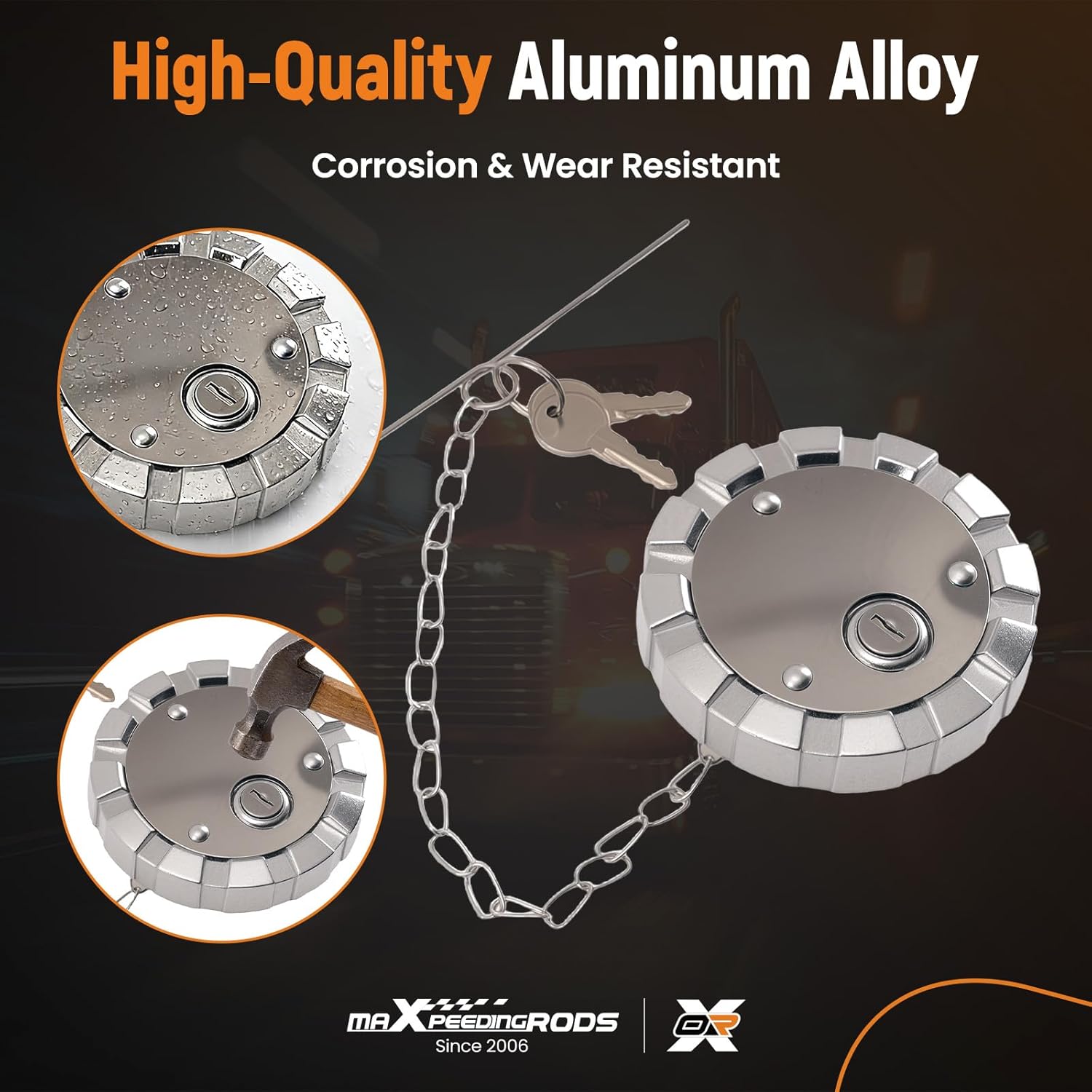 maXpeedingrods 2pcs Locking Diesel Fuel Tank Cap for Freightliner Peterbilt Kenworth Western Star Semi Trucks Gas Cap Replacement 572.1036 SNV431089