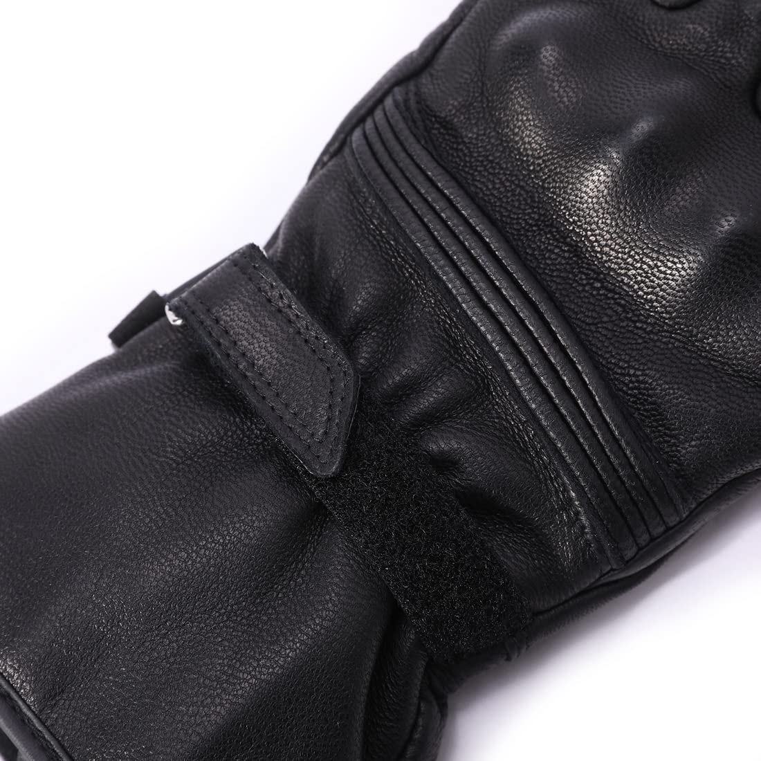 Harssidanzar Guanti del motociclo per l'inverno,Uomo Genuine Pelle Full Finger TouchScreen Termico Foderato Con Moto Impermeabili Guanti di Equitazione Moto KM048EU1