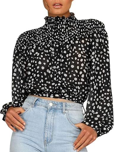 LOPILY Women's Chiffon Leopard Shirt 