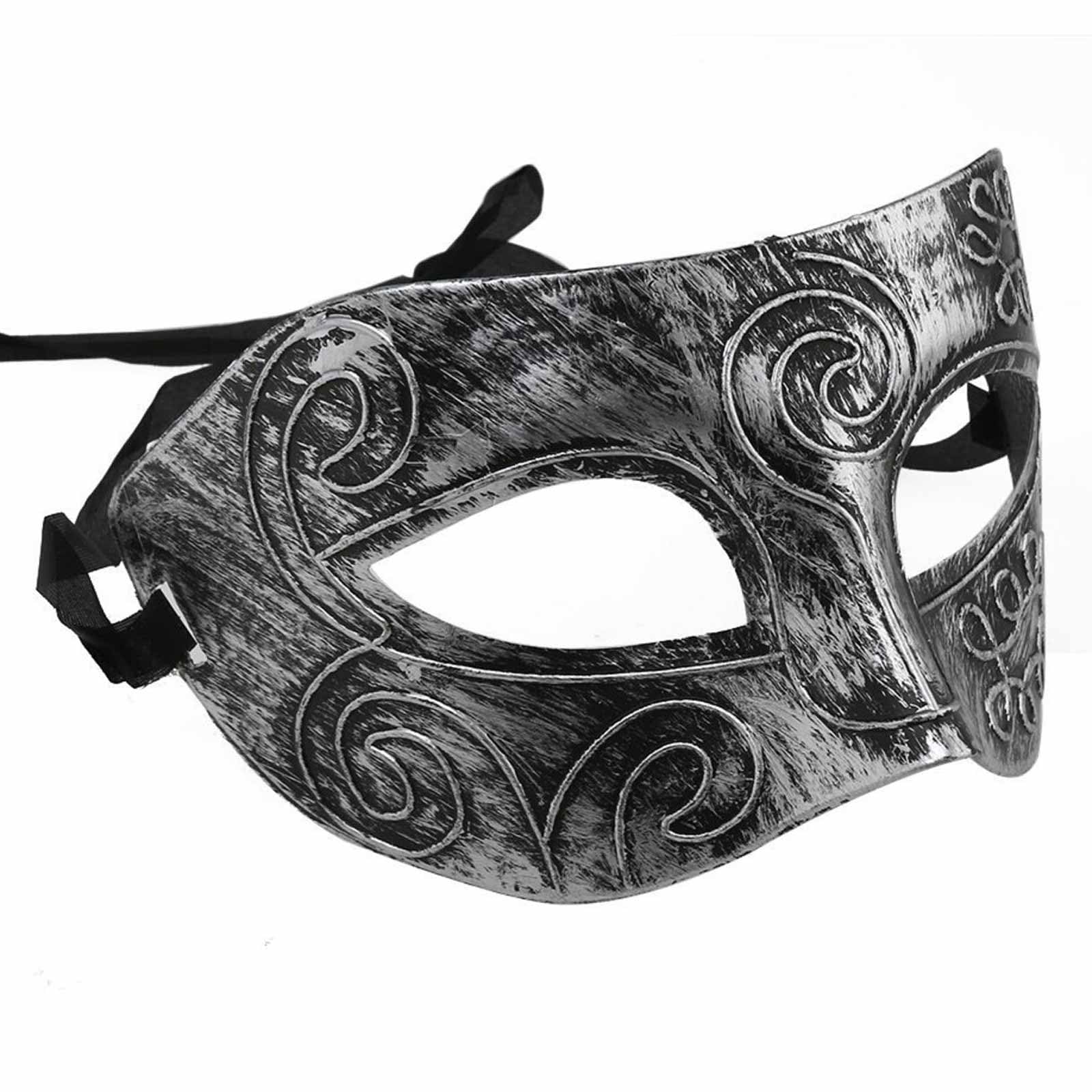 Venetian Mens Masquerade Ball Masks Face Mask for Party Fancy Dress Ball, Masked Ball, Halloween (Silver) - Image 2