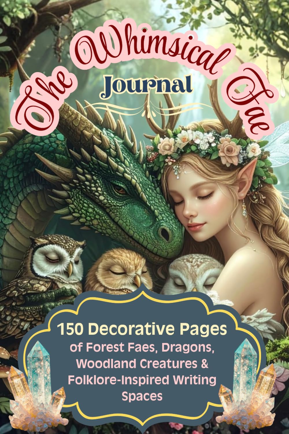 The Whimsical Fae Journal: 150 Decorative Pages of Forest Faes, Dragons, Woodland Creatures & Folklore-Inspired Writing Spaces