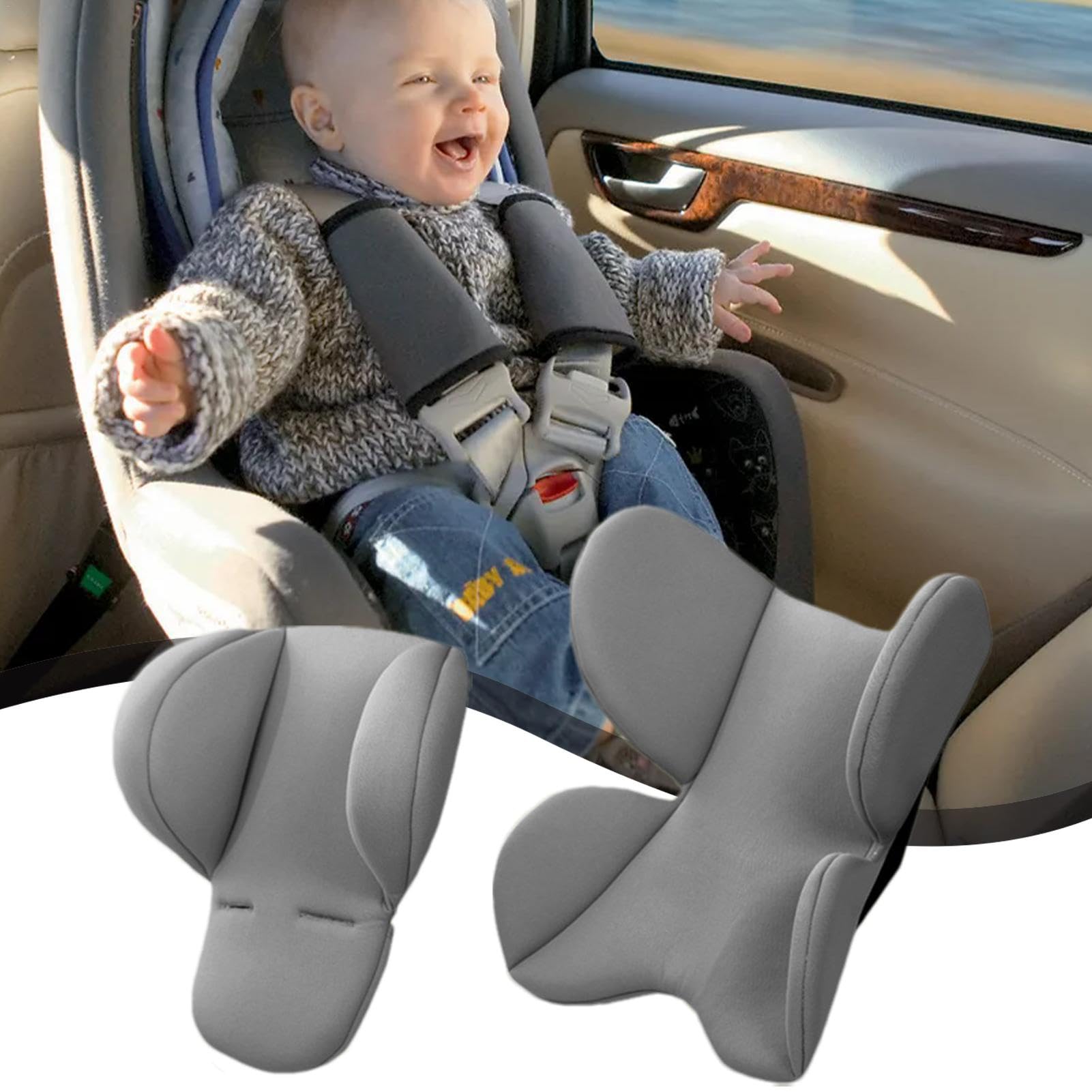 Cuscino Inserto Per Seggiolino Auto Bambini - Supporto Testa E Corpo Ergonomico Per Passeggini E Sedioline - Foto 9