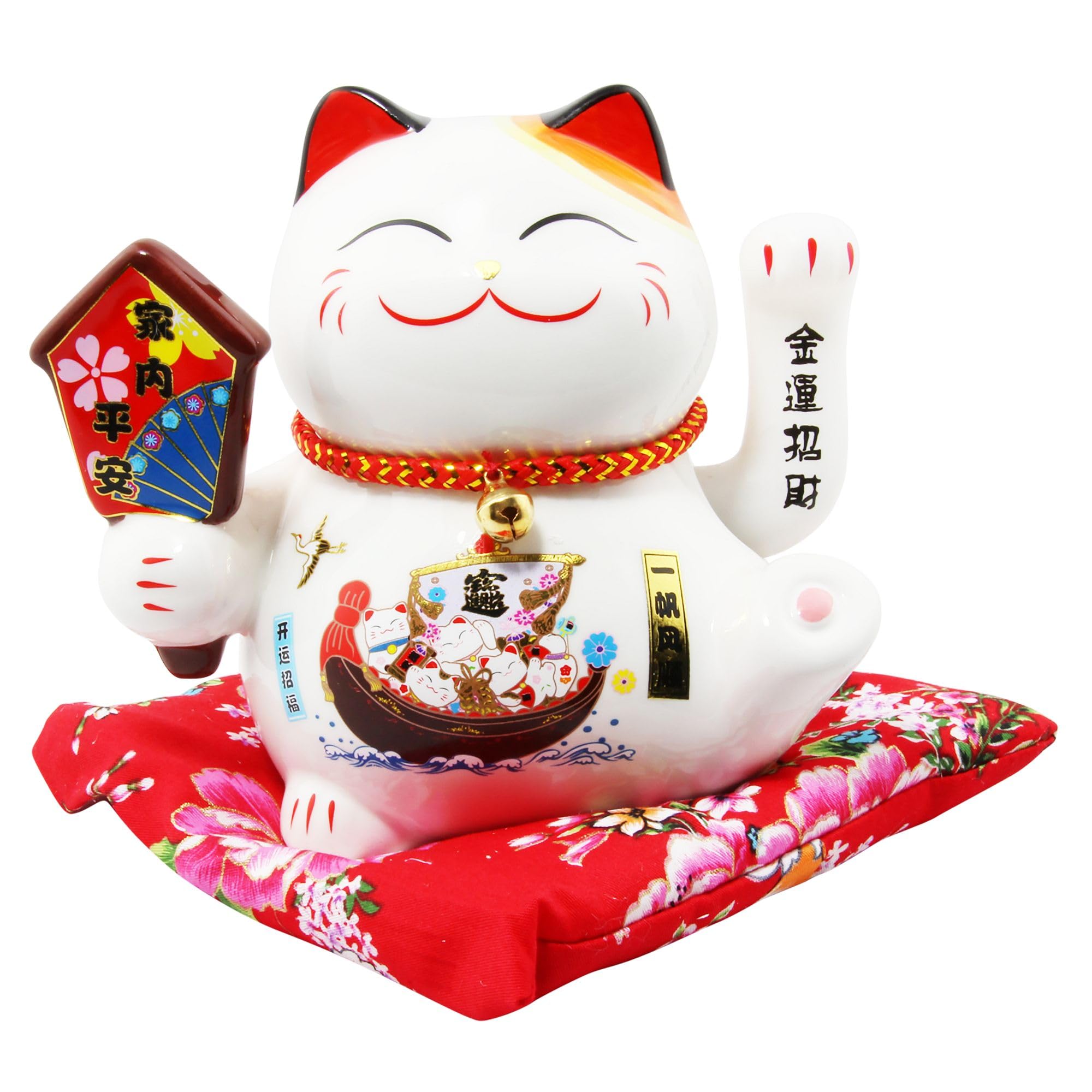 Freak Scene Glückskatze - Maneki-Neko - Winkekatze aus Porzellan 15,5 cm weiß - Maneki Neko 02