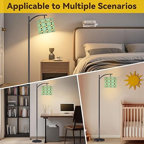 Miniatura 3 de Mid Century Vintage 1950s Modern Retro Atomic Geometric Arc Floor Lamp with Remote Tall Standing Light Working with Adjust Head Dimmable LED Bulb