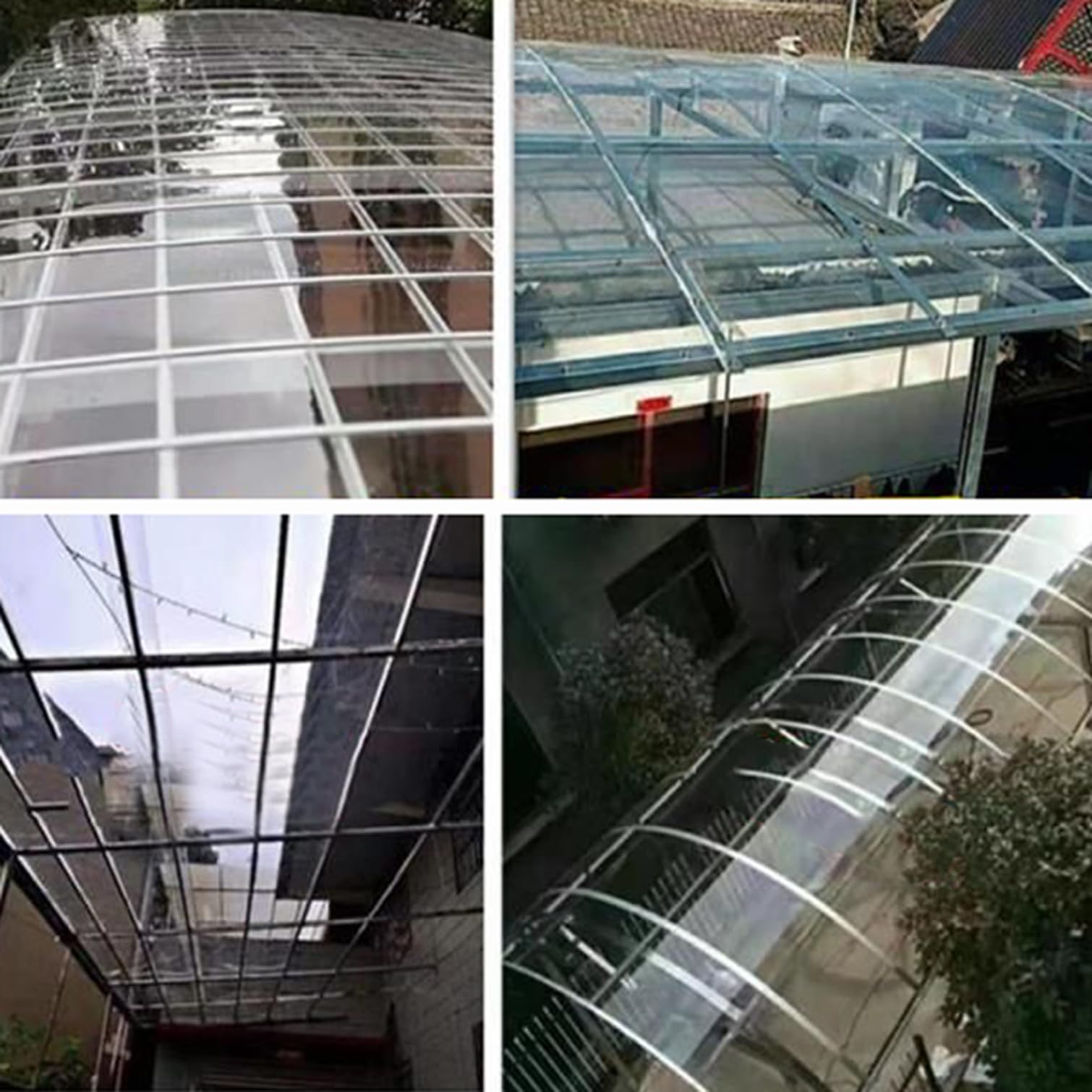 Plaques pour Toiture en Polycarbonate,Feuille de Plastique Transparente Légère,Panneau Durable PC,Porte D'entrée Auven,Anti-UV,pour Toits,Garage,Marquise,Serre et Enclos (0.6x2m)