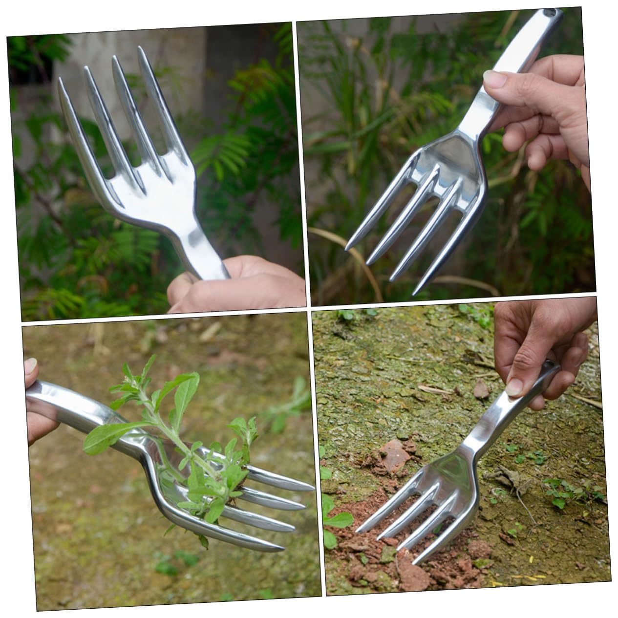 BESPORTBLE 5pezzi Rastrello Da Giardino Lega Di Alluminio Multiuso Strumento Per Scavare e Piantare Con Design Ergonomico Per Giardinaggio e Trapianto Di Piante