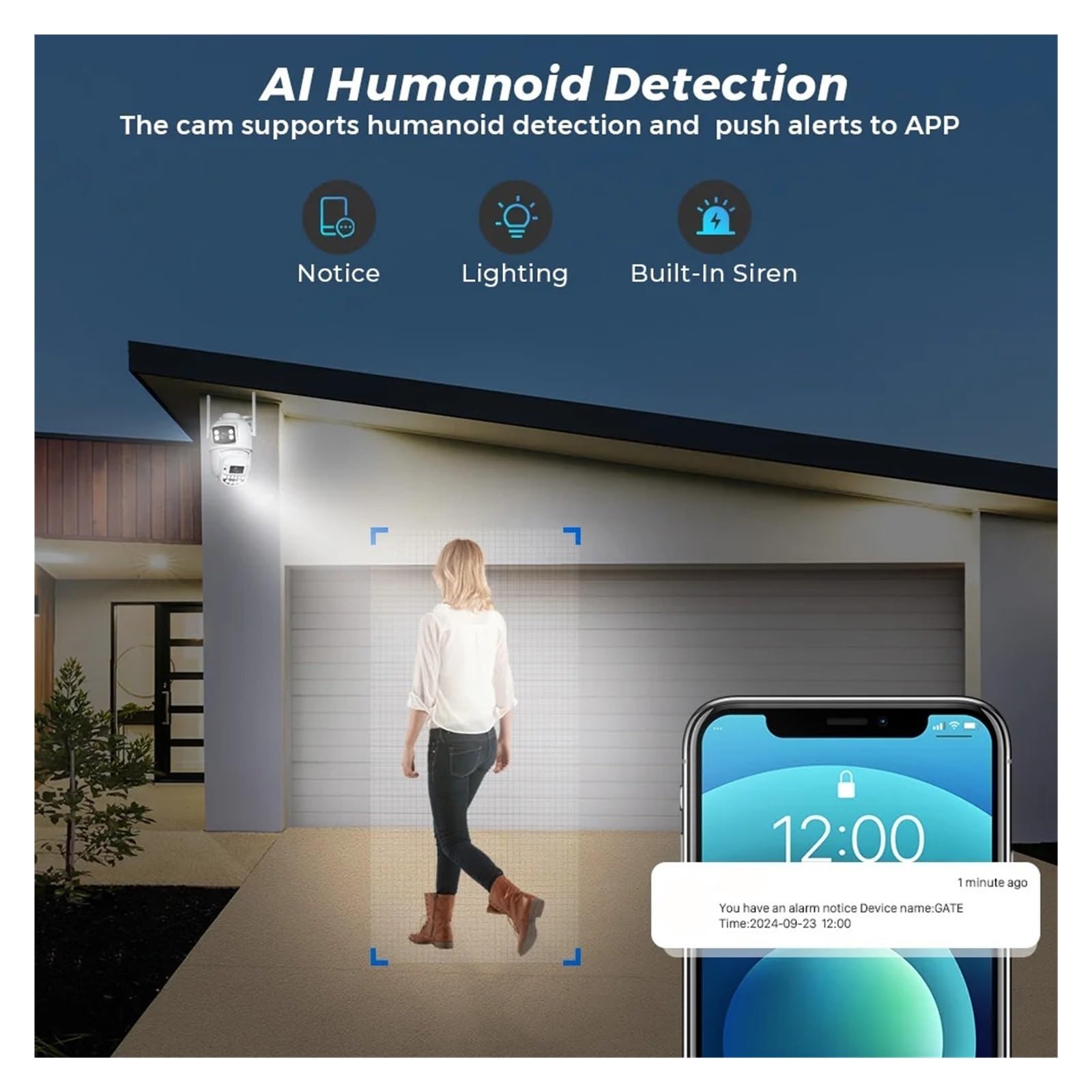 Caméra de Surveillance de sécurité à Domicile IP WiFi sans Fil