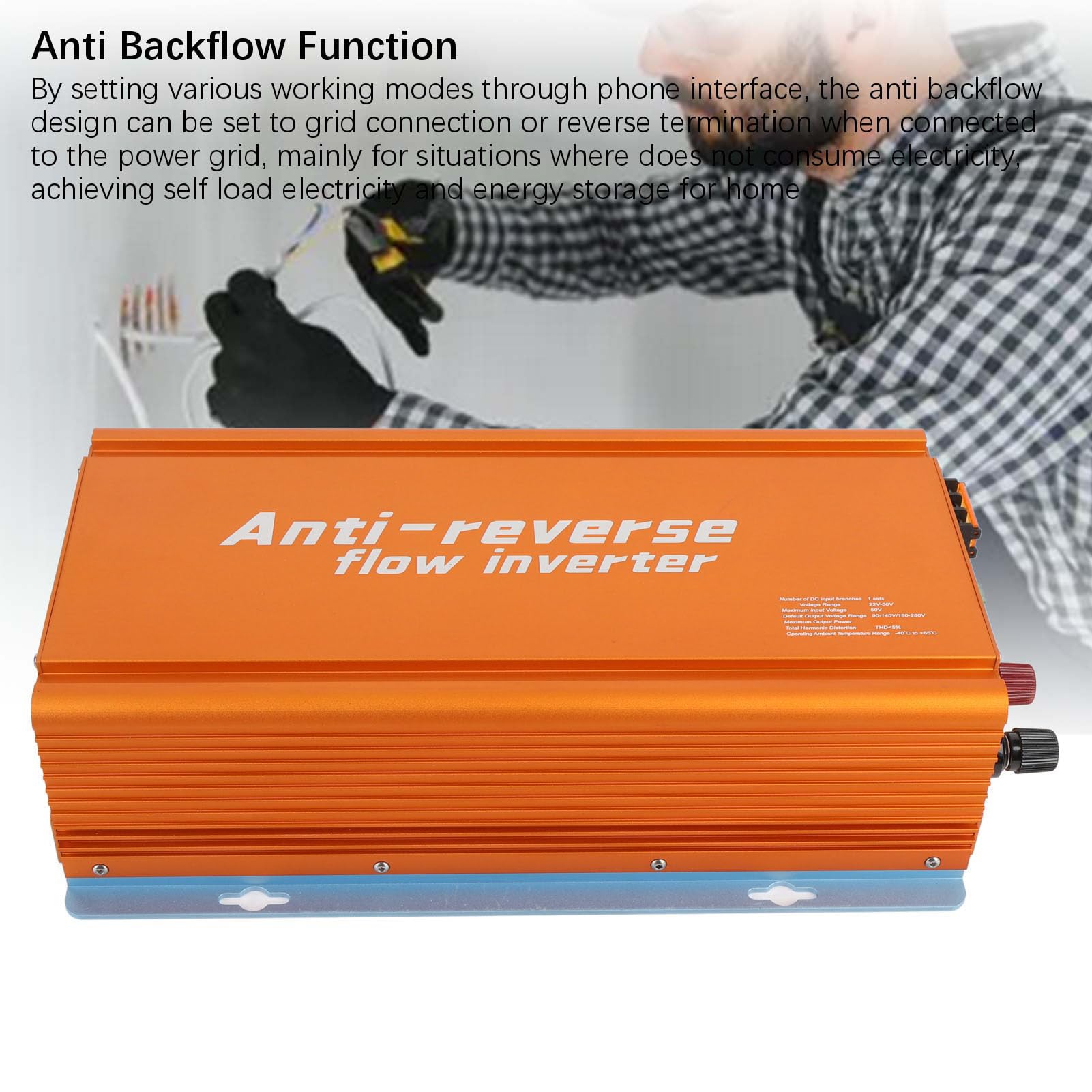 Generic Micro Inverter con Collegamento Alla Rete con Funzione Antiriflusso, Monitoraggio MPPT e App di Monitoraggio Remoto, Ideale per Sistemi di Energia Solare Domestici (230V)
