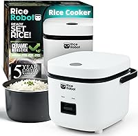Rice Robot Personal Rice Cooker by EMSON - PFAS-Free Nonstick, 1 Quart, Steamer Tray, 60 Recipes, As Seen on TV