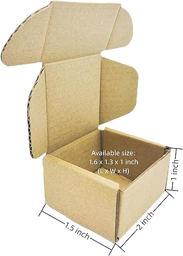 Miniatura 2 de Cajas de cartón pequeñas de 2 x 1.5 x 1 pulgadas, mini caja de correo de doble pared, perfecta para almacenar y enviar, paquete de 20
