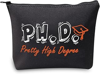 VAMSII PhD Graduation Gifts Makeup Bag Pretty High Degree Zipper Bag PHD Graduation Decorations 2022, PHD Makeup Bag