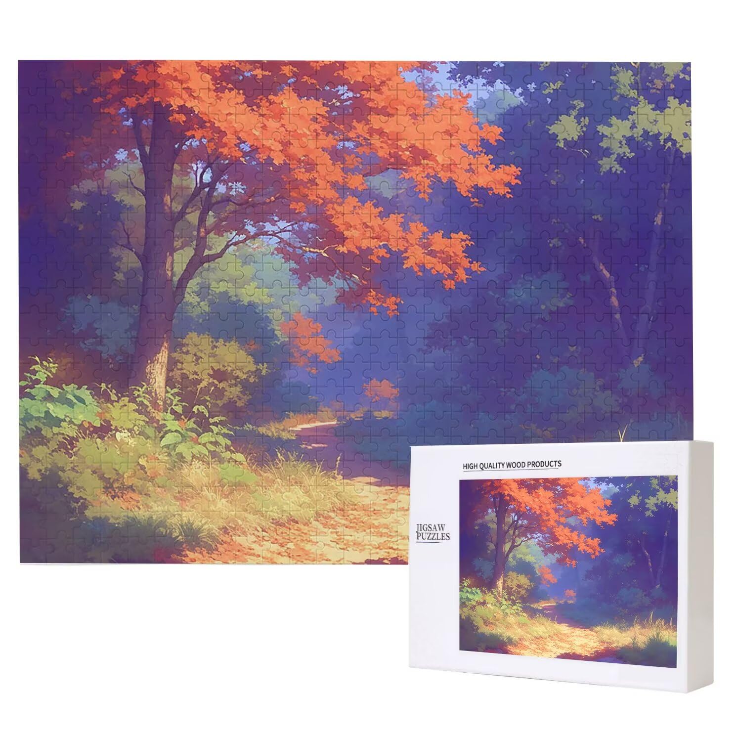 Puzzle dla dorosłych, 2000 sztuk, trudne drewniane puzzle, gra, gra logiczna, gra ręczna, dekoracja rodzinna, kreatywne hobby, prezent 70 x 99 cm czerwone liście klonu K0F-177