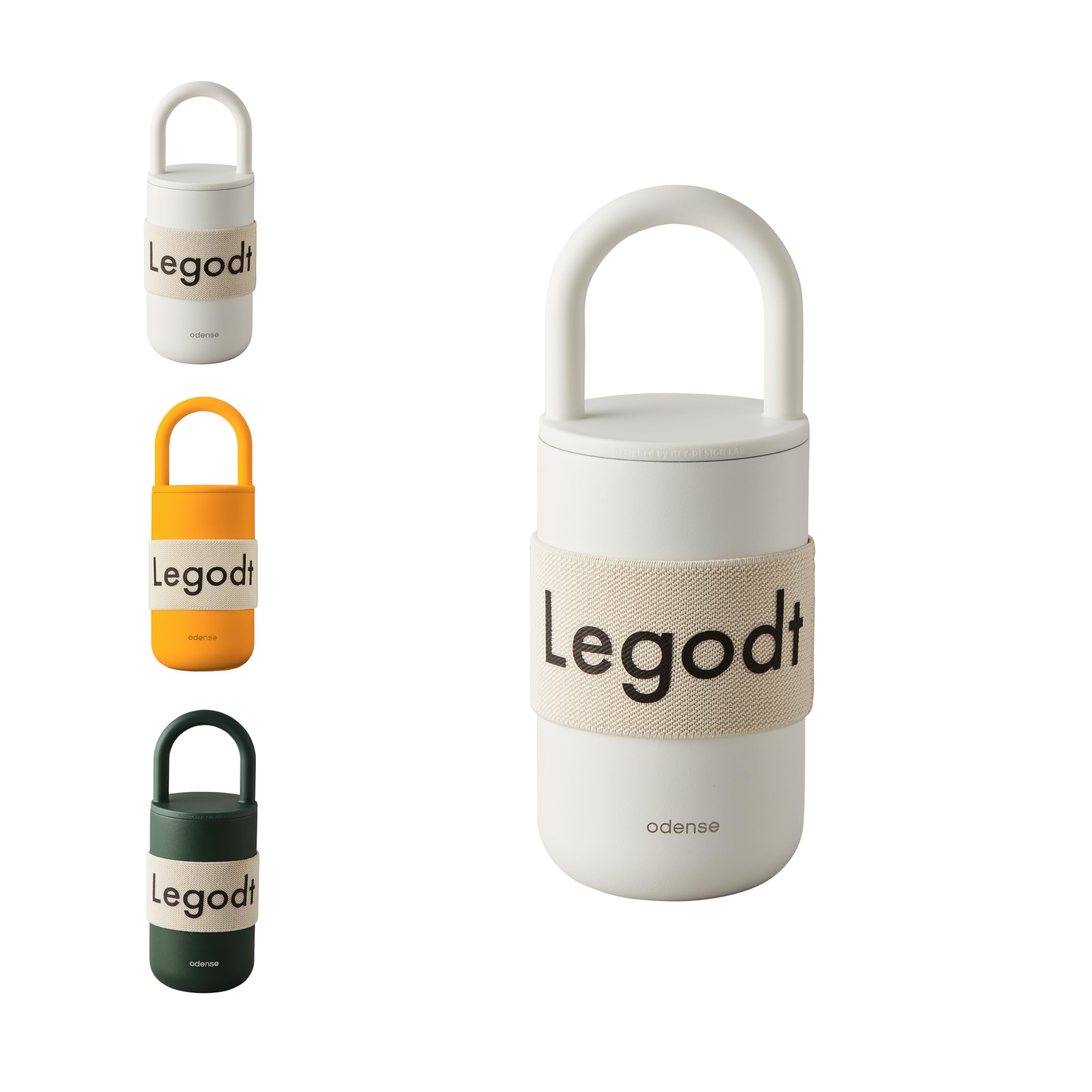 Odense Legodt Loop Tumbler 13.5oz with Lid and Handle - Insulated Tumbler with Leak-Resistant Lid - Double Stainless Steel Travel Coffee Mug, Water Bottle, Keeps Drinks Hot or Cold(Vanilla Cream)