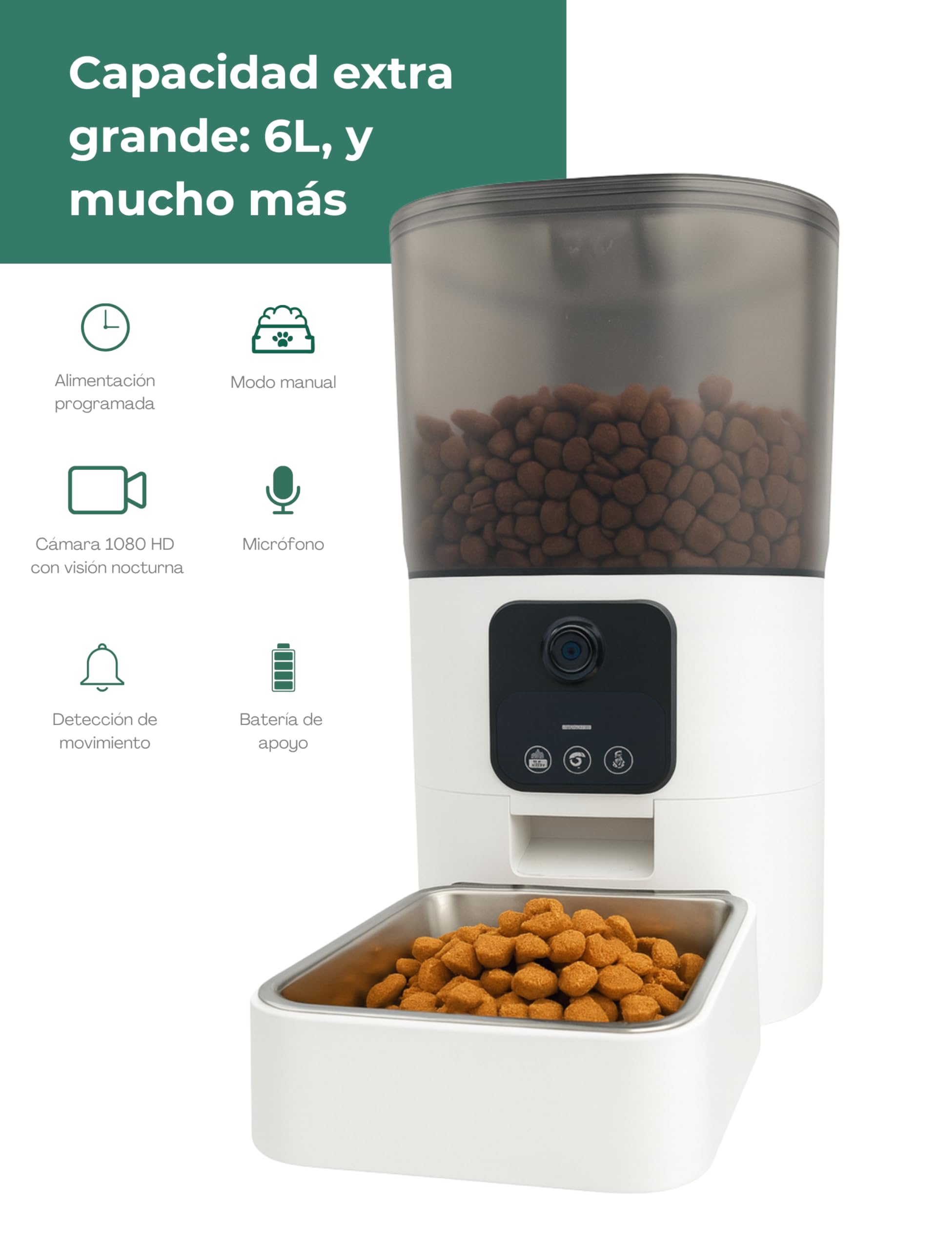 Comedero Automático con Cámara | Alimenta y Observa a tu Mascota Desde el Móvil | Control y Tranquilidad