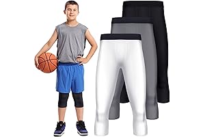 3 Pcs Boys Compression Leggings: Youth Athletic Base Layer Tights for Basketball, Sports, Workout, Running