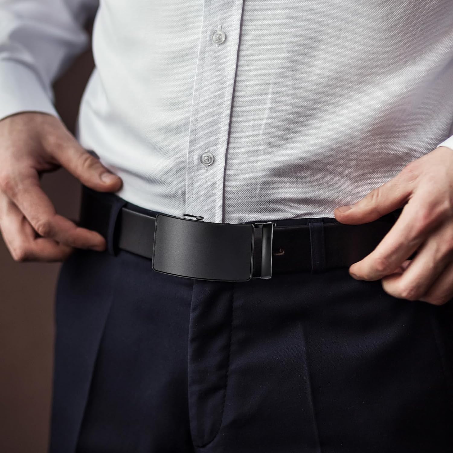 35mm Ratchet Belt Buckle Only for 1 3/8 Slide Belt Strap Automatic Leather Belts Buckle Replacement, Black - Image 7