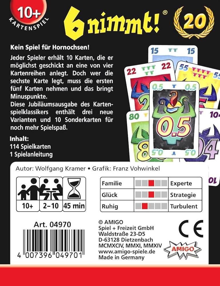 Amazon.co.jp: ニムト (6 Nimmt!: Jubiläum) カードゲーム