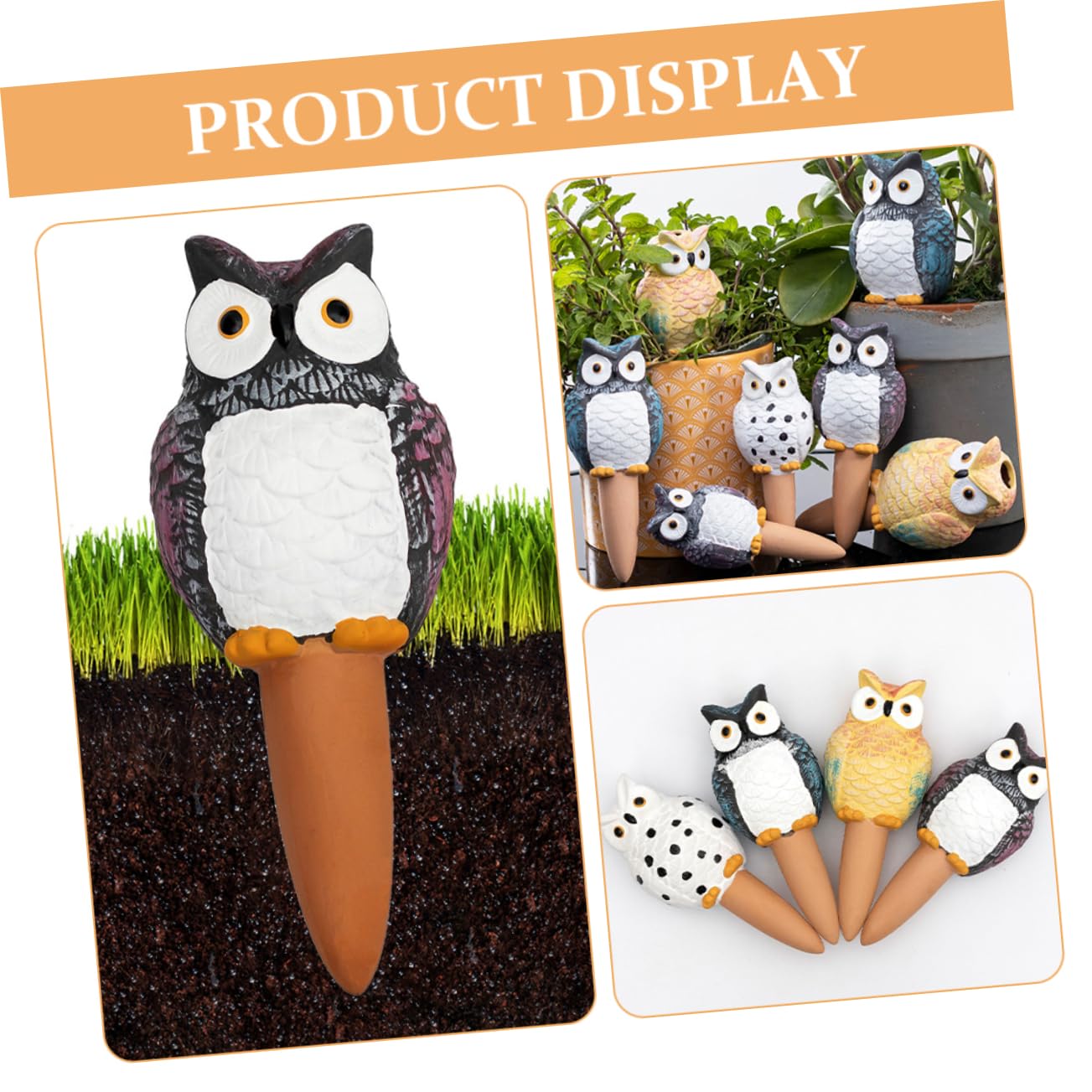 Yardwe Dispositif D’arrosage Automatique de Hibou, 4 Pièces, 210ml, en Latérite, pour Plantes en Pot et Jardinières D’intérieur