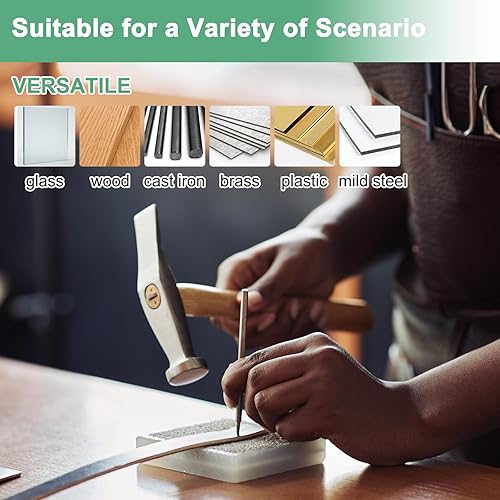 Miniatura 4 de Punzón central de 0.197 in, punta de vástago de acero aleado, herramienta de perforación central de acero de aleación de 0.394 x 3.937 in, centro de