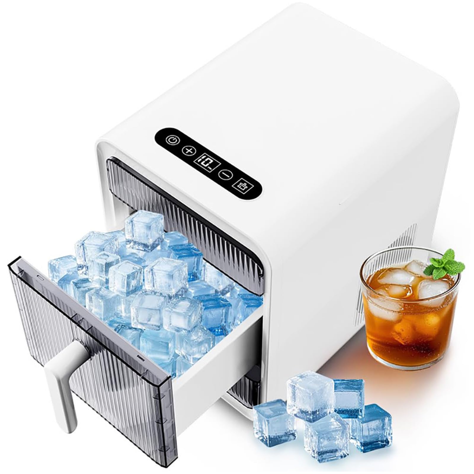 Nugget Ice Maker Encimera, Máquina De Hielo Portátil De 1,5 L Con 12 Cubos En 10 Minutos Y Autolimpieza, Máquina De Hielo Compacta Para El Hogar, Cocina, Bar, Oficina, Rv Y Camping