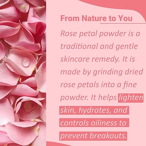 Miniatura 2 de Mi nature - Polvo de pétalos de rosa | 227 g (8 oz) (0.5 lb) | 100% natural y puro | Cuidado de la piel | Sin químicos | Sin colores añadidos, sin