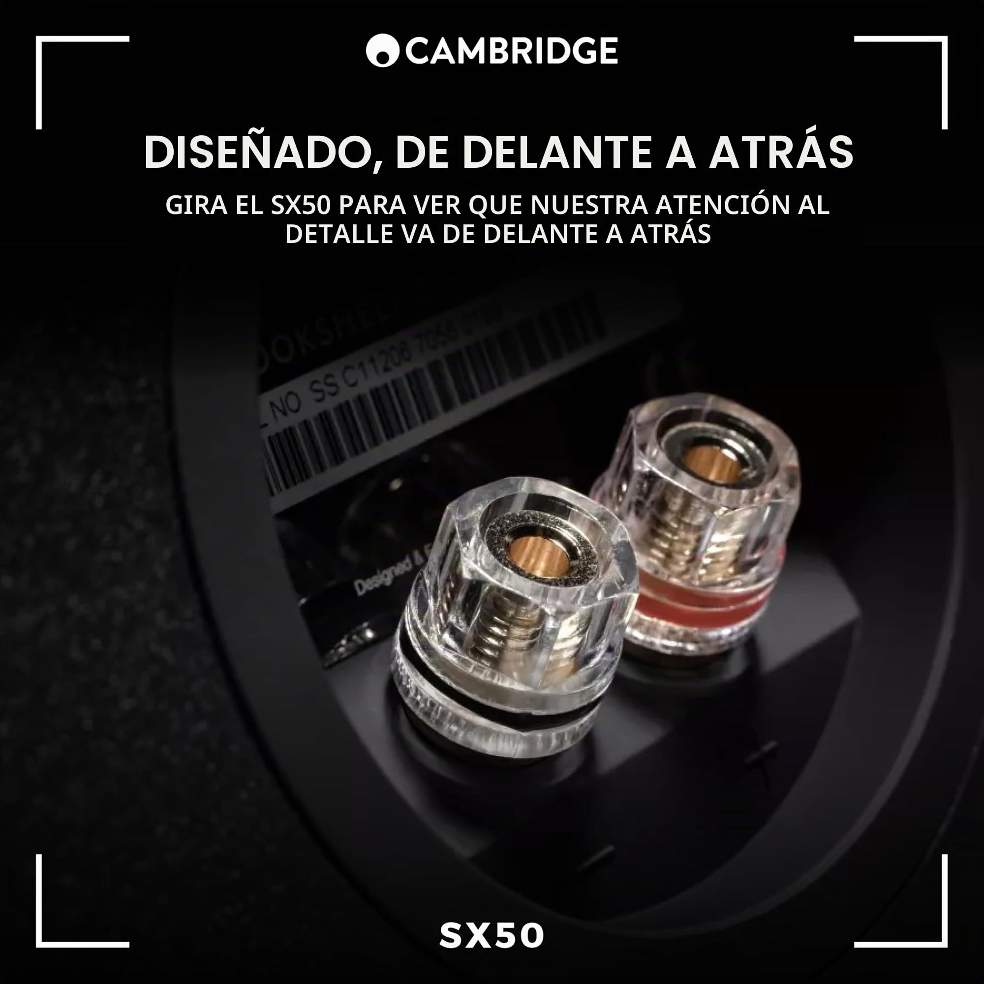 Cambridge Audio SX50 - Par de Altavoces compactos pasivos con Cable para Sistema de Cine en casa o HiFi - Optimizados para una Respuesta de frecuencia Suave y Uniforme - Negro Mate