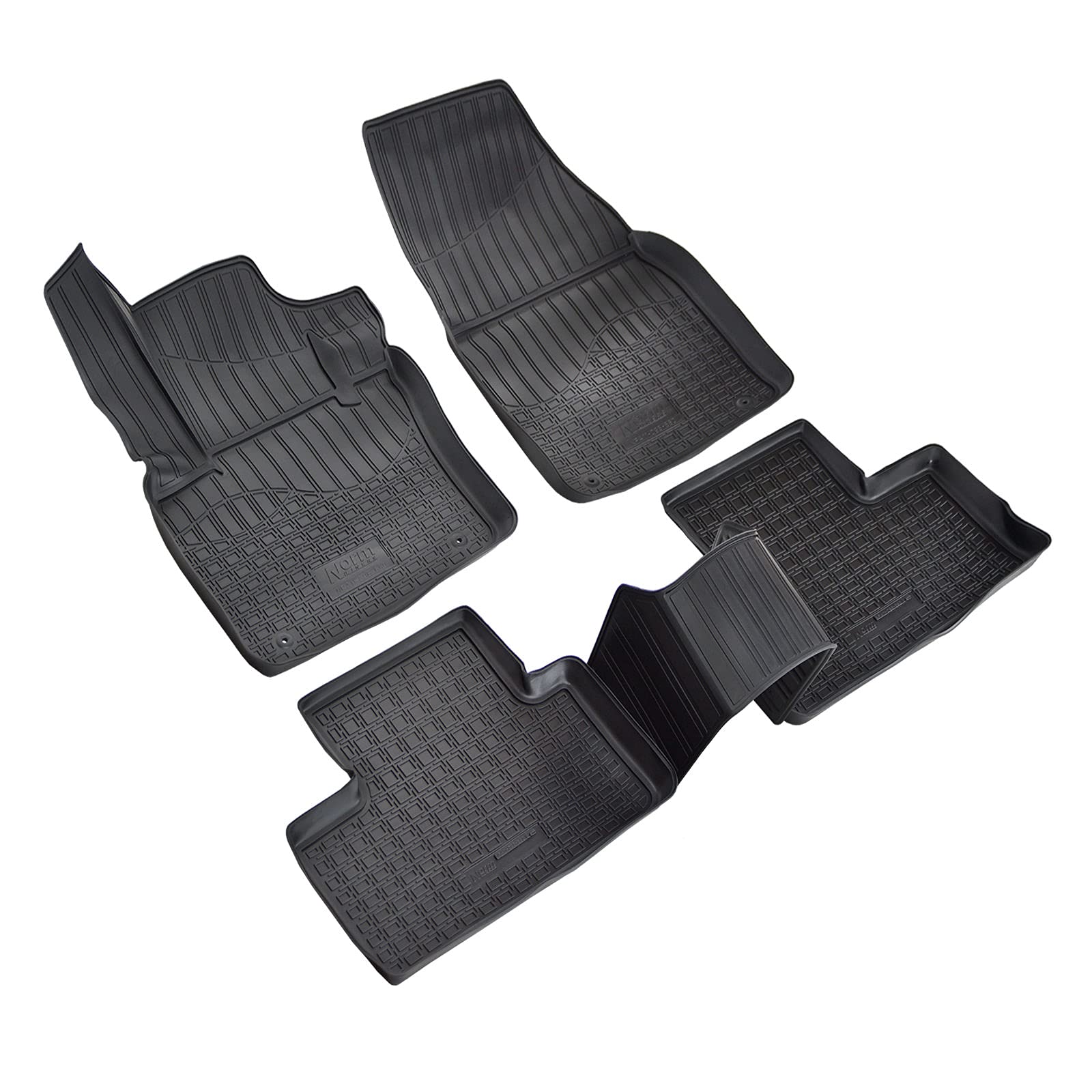 J&J AUTOMOTIVE | NORM 3D Tappeti Tappetini Auto In TPE Gomma Su Misura Per Fiesta 7 VII 2008-2017, Kit di 4 Pezzi, Inodore, Nero, Antiscivolo