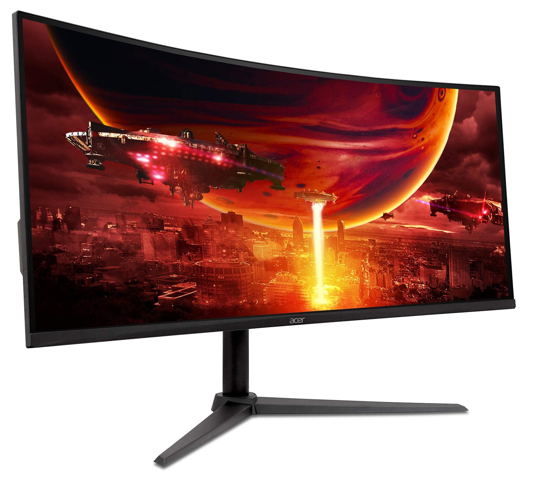 Acer Nitro XZ342CUV3, Écran PC Gaming Incurvé 34" UltraWide QHD, 180Hz (Curve 1500R, 3440x1440, 21:9, Freesync Premium, 1ms (VRB), 400Nits, 2xHDMI 2.0/1xDP 1.4) Moniteur PC curve, Pied Ajustable, Noir