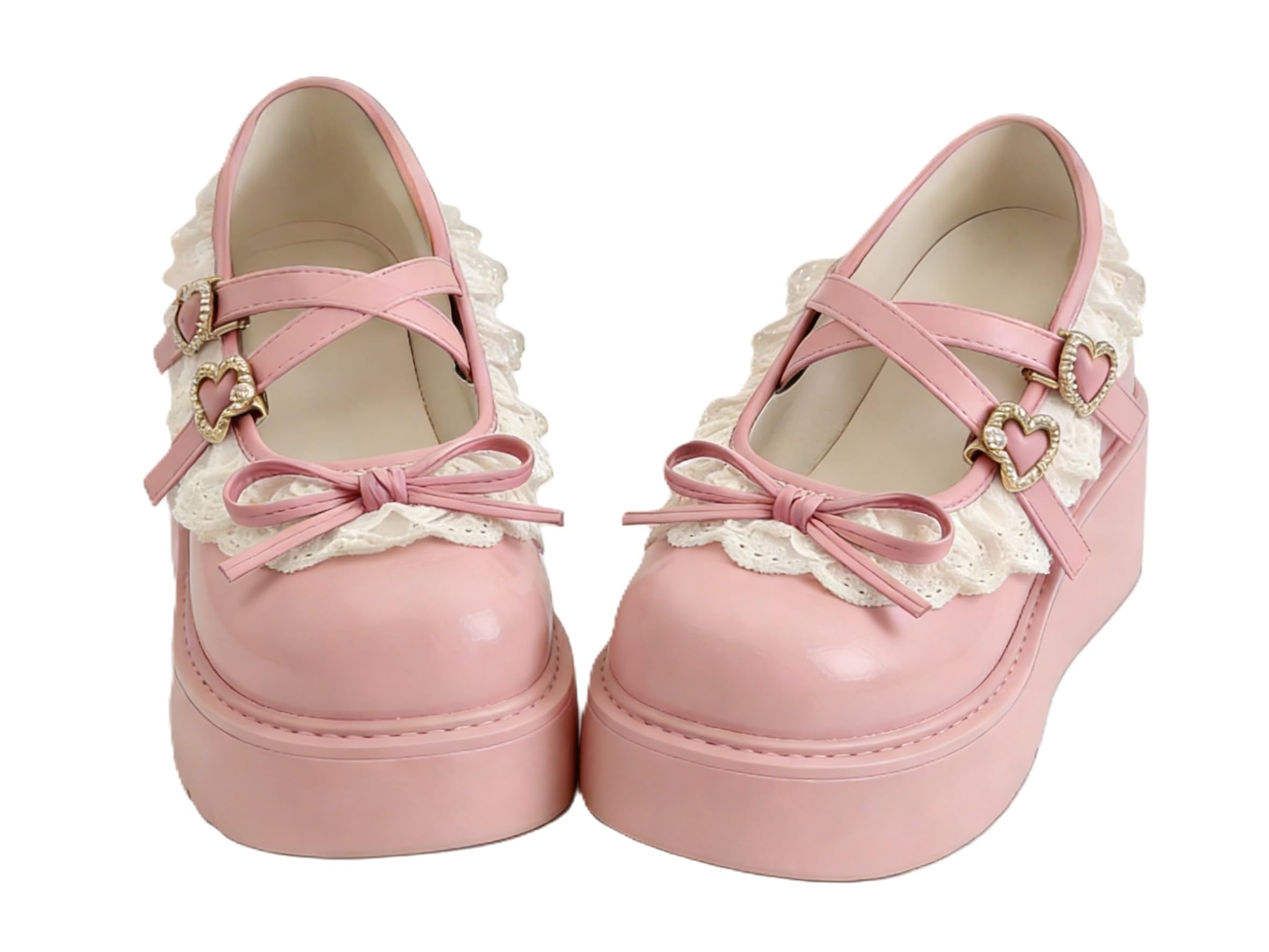 Scarpe Mary Jane Donna Lolita JK Flats con Laccio a Fiocco Punta Tonda Fibbia Carino Kawaii Casual per Appuntamenti Matrimoni Cosplay Scuola Viaggio Festa