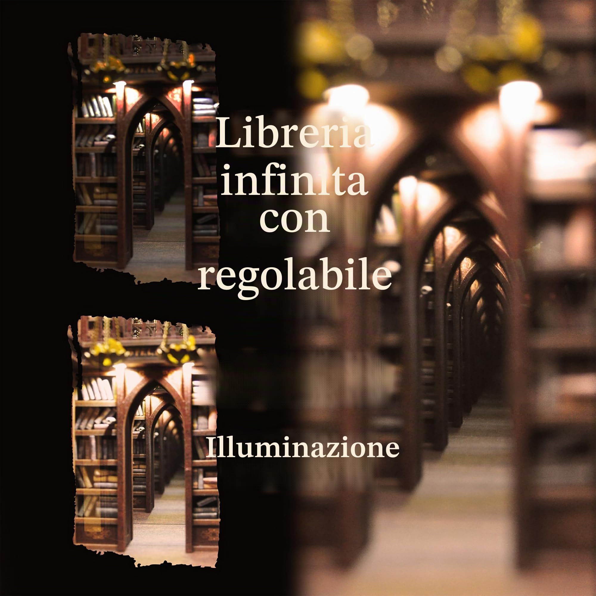 DolphinIsle Kit per libri per adulti, libreria fai da te con illusione di fiamme