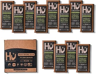 Hu Chocolate Bars | 12 Pack Hazelnut Butter Chocolate | Natural Organic Vegan, Gluten Free, Paleo, Non GMO, Fair Trade Dark Chocolate | 2.1oz Each