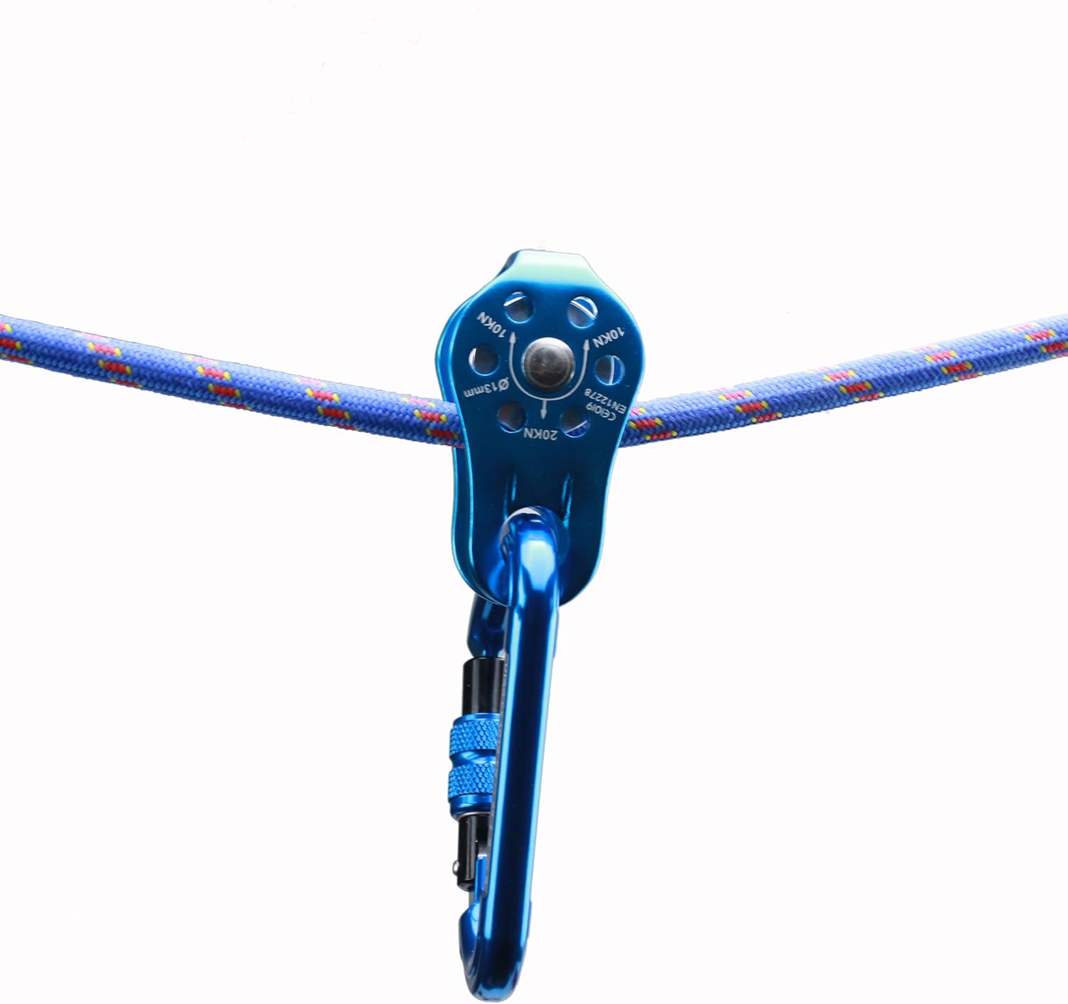 Geelife 20KN Micro Climbing Pulley General Purpose Small Aluminum Rope Pulleys for Rescue/Aloft Work/Rappelling Etc. (Blue, Single Pulley) : Sports & Outdoors