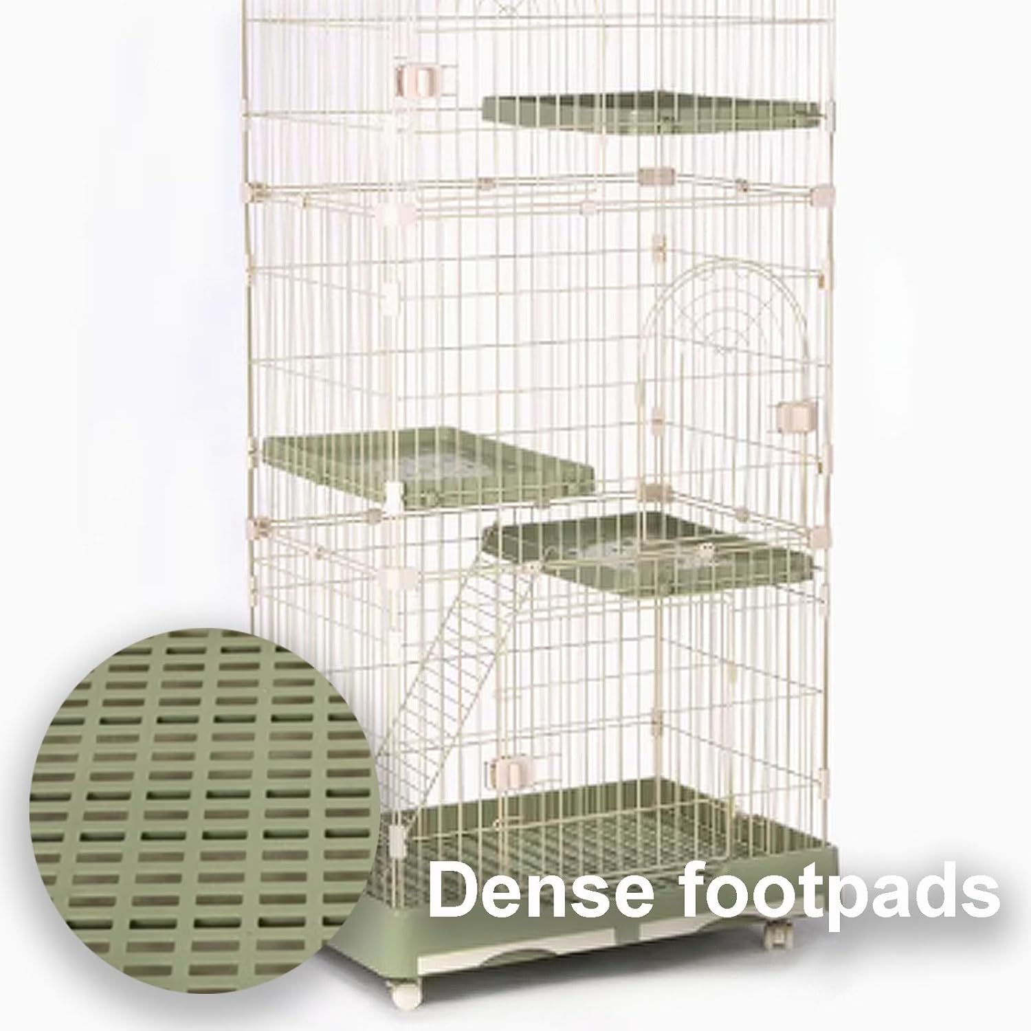 Cat Cage, Cat Crate, Cat Playpen with Top Cover, Catio Indoor Cat Enclosure on Wheels Quick Assembly for Ferret, Chinchilla, Rabbit, Small Animals(Green,72x47x143cm)