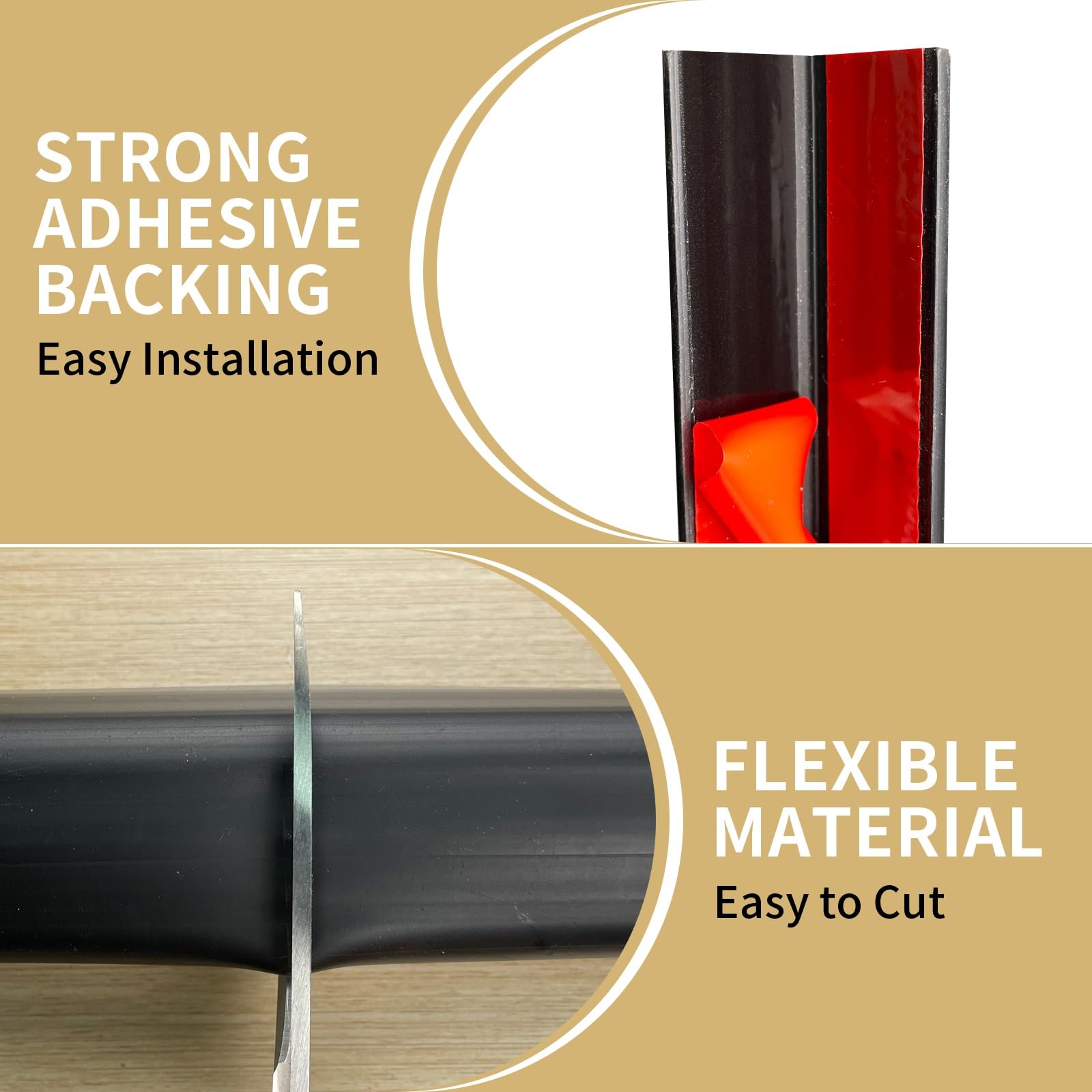 Rubber Bond – Lot de 5 protections d'angle murales de 2,5 x 2,5 x 91,4 cm | Bandes autocollantes pour bords de meubles pour la maison et le bureau
