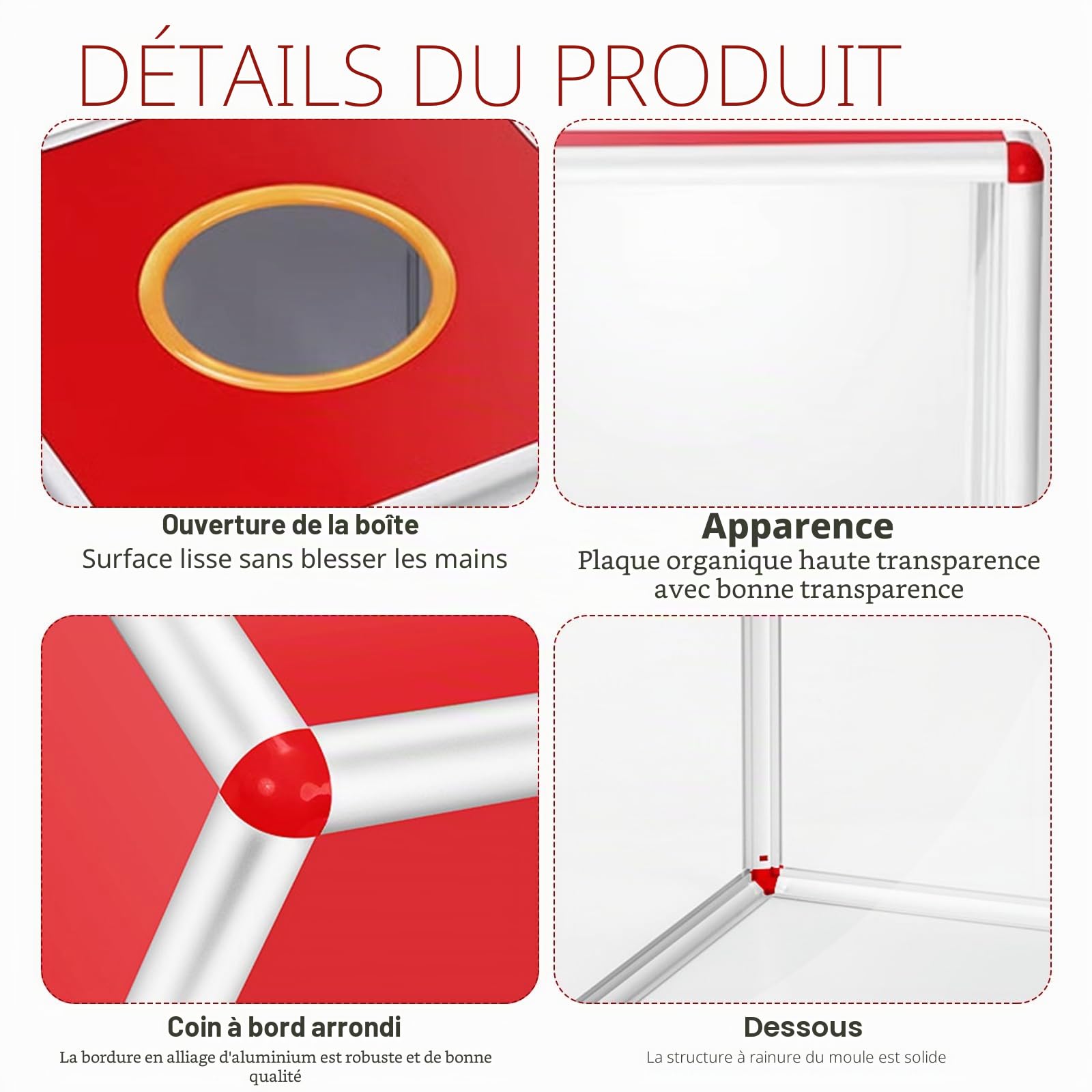 Boîte de loterie, boîte de loterie, 30 cm, transparente, urne transparente, boîte de donation pour dons, tirages au sort, votes