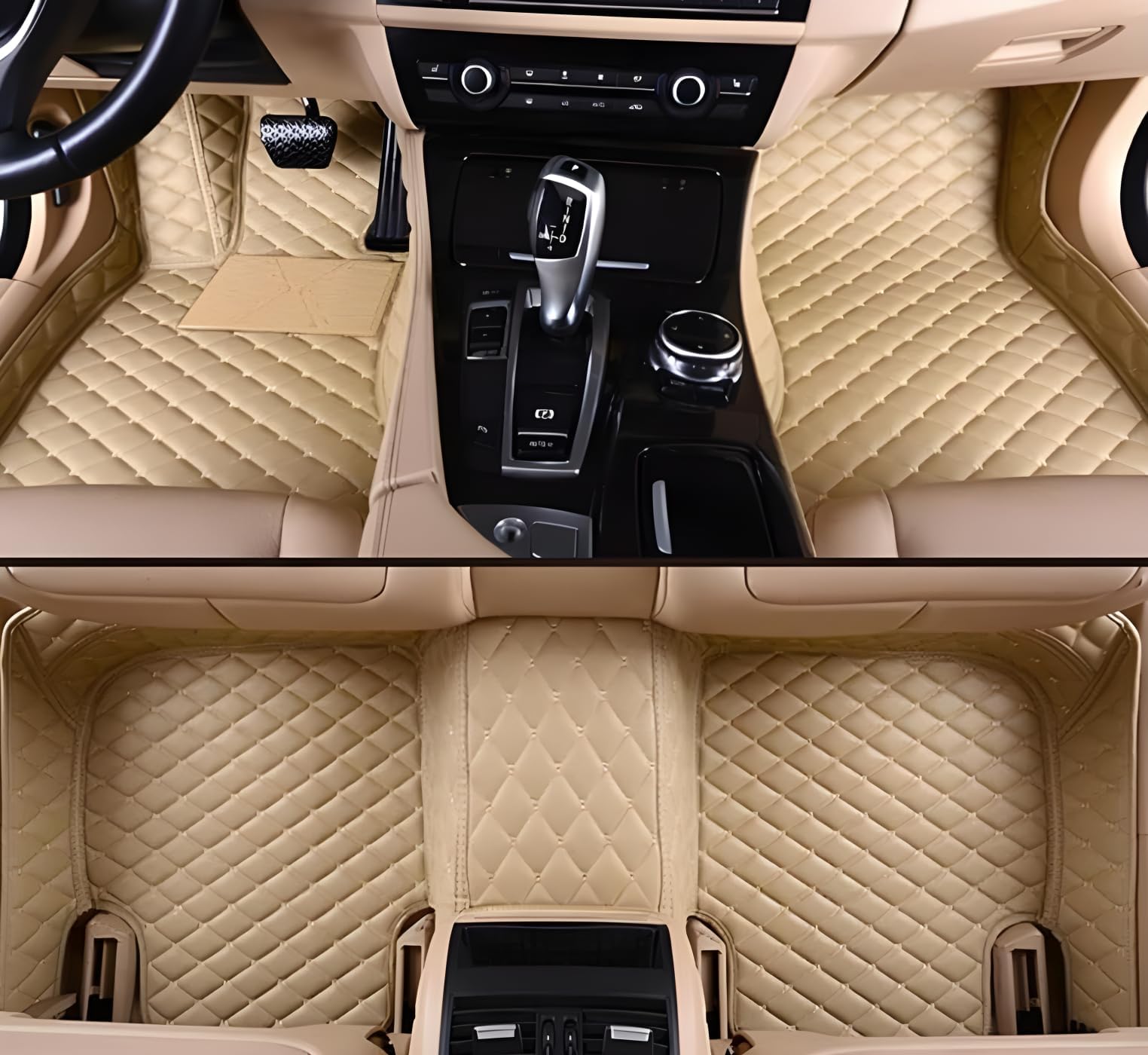 SARAHS Customized car Floor mats -Suitable for 99% of Cars, SUVs, and Trucks - car Pads to Protect Vehicle Interior Floor Accessories (Beige)