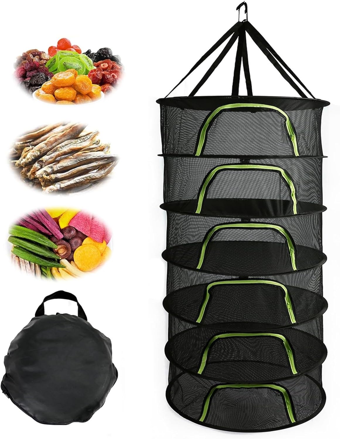 Surrme Filet de séchage d'herbes 6 Couches,Séchoir à Plantes à Fermeture éclair en Forme de ULes Surrme Filet de séchage d'herbes 6 Couches,Séchoir à Plantes à Fermeture éclair en Forme de ULes
