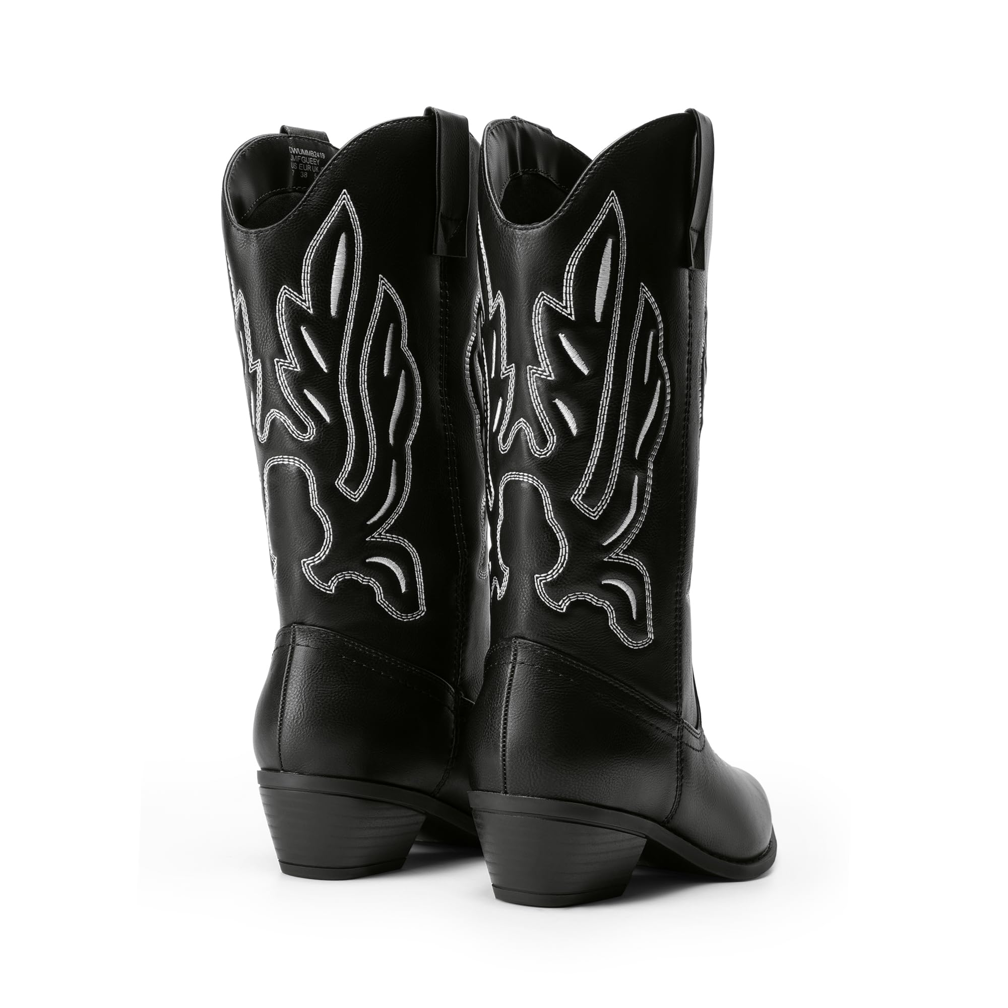 DREAM PAIRS Damen Cowboystiefel Halbhohe Cowgirlstiefel Stickereien Westernstiefel Fashion Herbststiefel Boots
