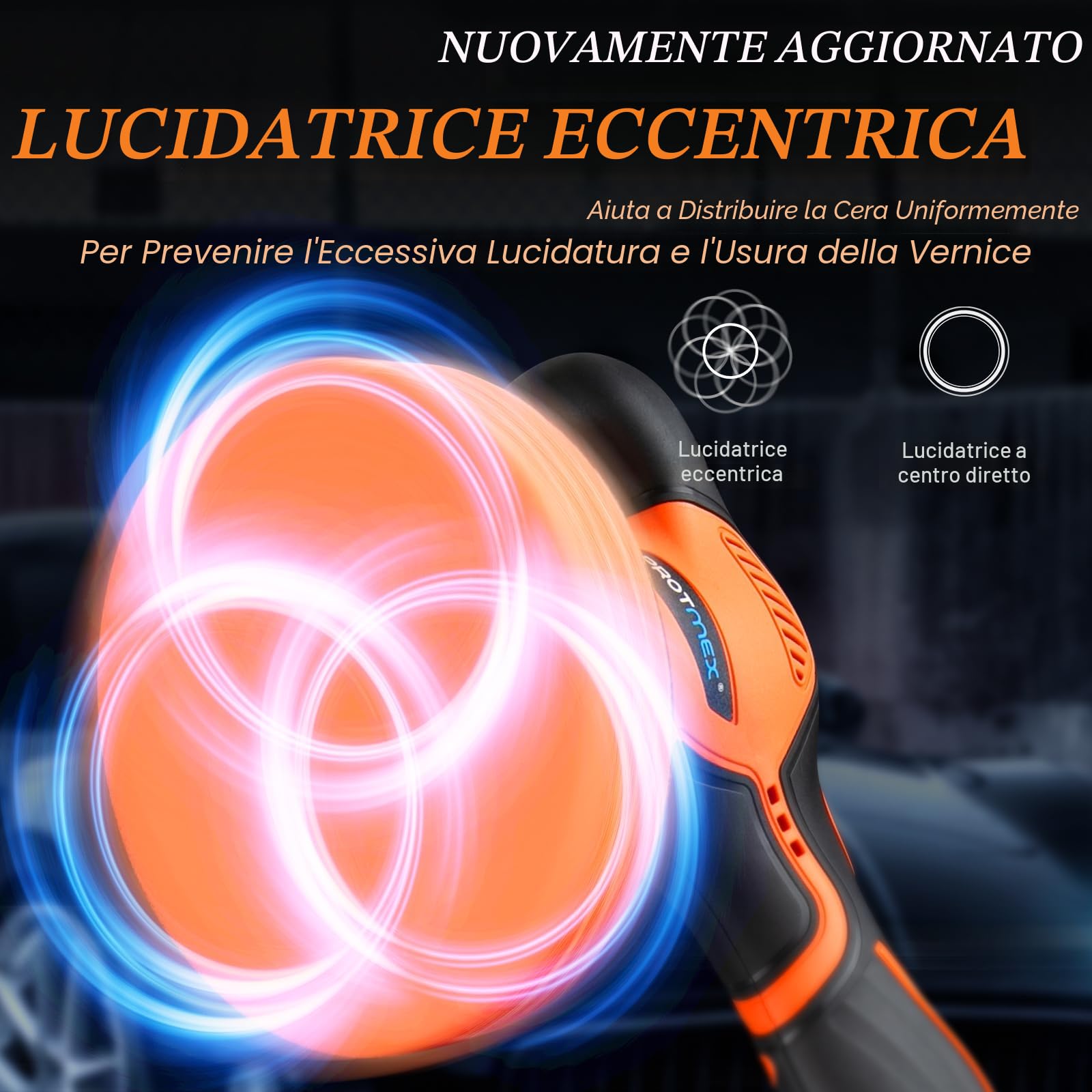 Protmex - Kit di lucidatura a cuscinetti per auto da 6 pollici, 6 batterie a velocità variabile di velocità, 2 x 21 V 2,0 ore, batterie Poliber senza fili