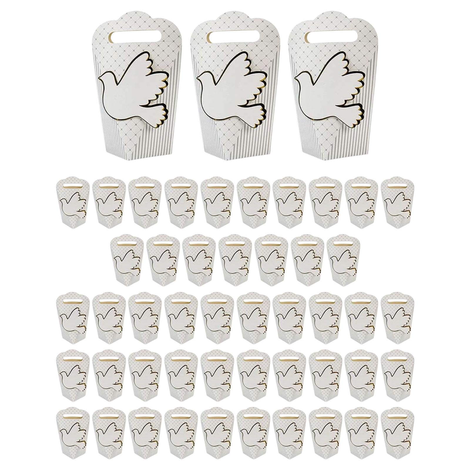 Tsophreniq Of 50 Sustainable Friendly Recyclable White Cardboard Gift Boxes Perfect for Sustainable Party Gifts and Event Party Treats Boxes