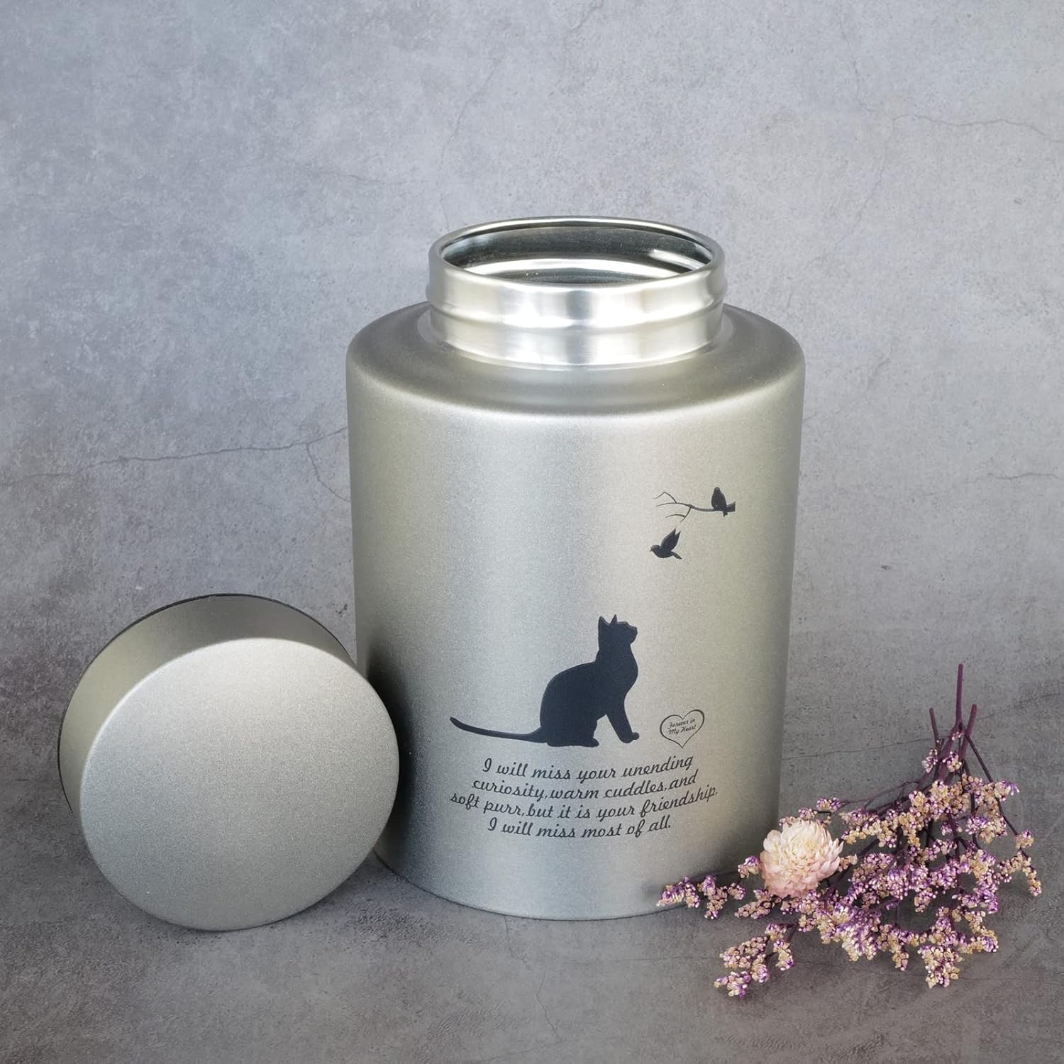 Pet Cremation Urns for Cats Ashes, Up to 60 lbs Cat Memorial Keepsake Urns for Ashes-Medium (Gray) - Image 3