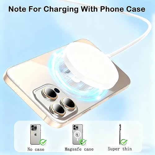 Miniatura 6 de Certificado MFi de Apple Cargador seguro para iPhone 171615, almohadilla de carga inalámbrica magnética rápida de 15 W con bloque USBC PD para