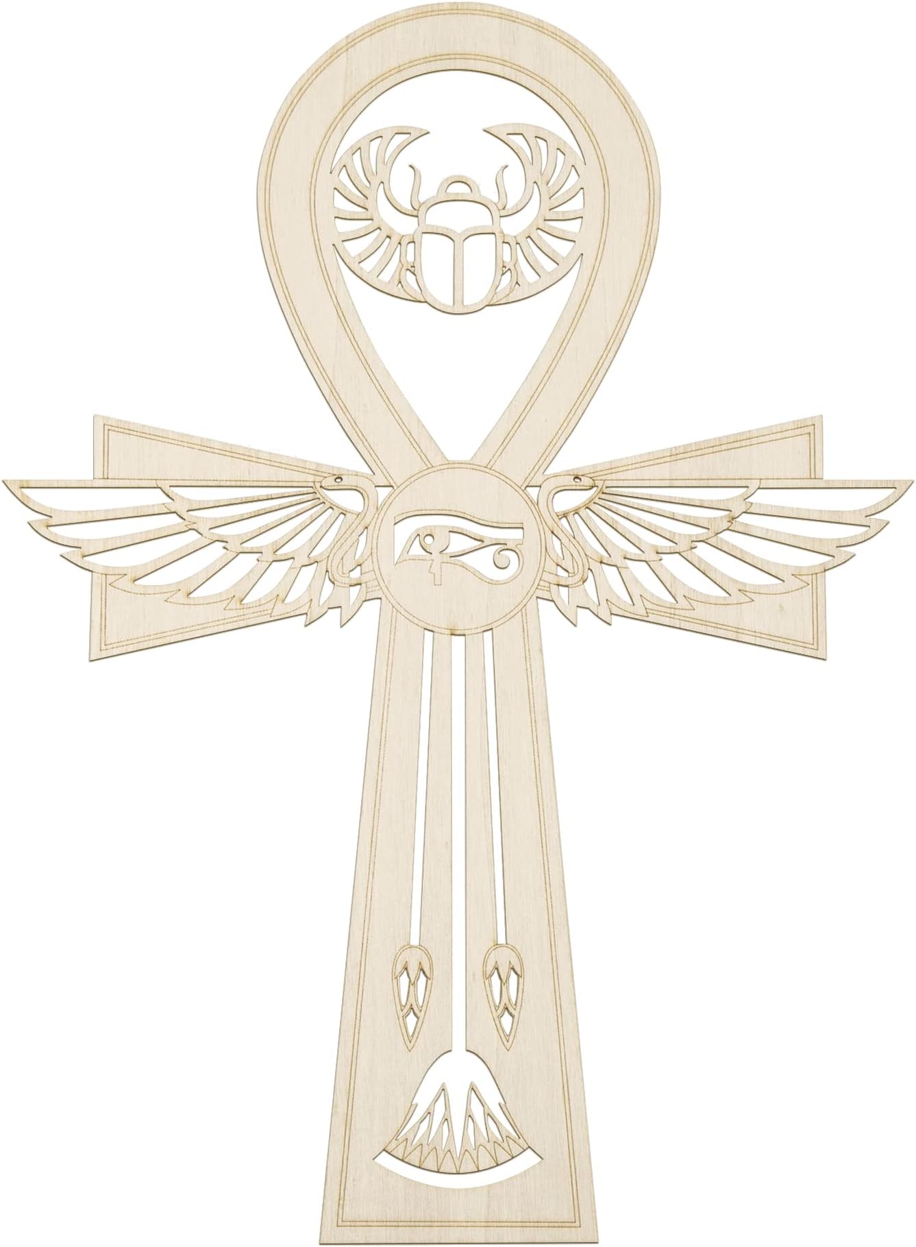 Fourth Level Manufacturing 30cm Ankh, Ode to the Afterlife, Ancient Egyptian Home Decor,Wall Sculpture, Wall Art Decor, Sacred Geometry Wall Art