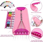 Maynacs Friendship Bracelet Making Kit for Girls 8-12, 28 Pre-Cut Threads | 28 Pre-Cut Threads in 14 Colors, 100 Letter Beads, Hidden Storage Tray - Screen-Free Travel Craft Kit for Kids and Teens