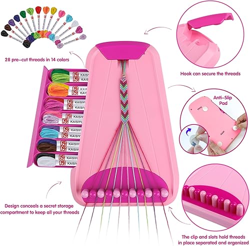 Miniatura 2 de Arte y manualidades para niños de 8 a 12 años, kit de fabricación de pulseras de amistad para niñas, kit de fabricación de joyas para niños con 28