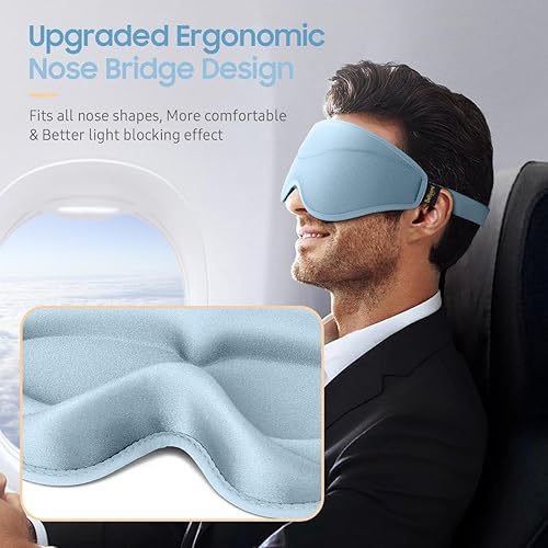 Miniatura 5 de Máscara para dormir, antifaz de alta calidad para dormir, oscurecimiento total, comodidad suave superior, máscara de dormir de diseño ergonómico 3D