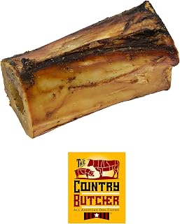 4" Beef Marrow Dog Bones for Aggressive Chewers, Medium Breed Dog Treat, with Collagen, Natural, Tough, Chew Toy, Made in The USA, 6 Count